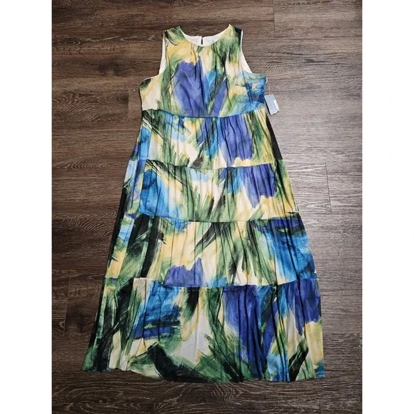 London Times Tiered Layered Mesh Sleeveless Dress XL NWT - Picture 2 of 13